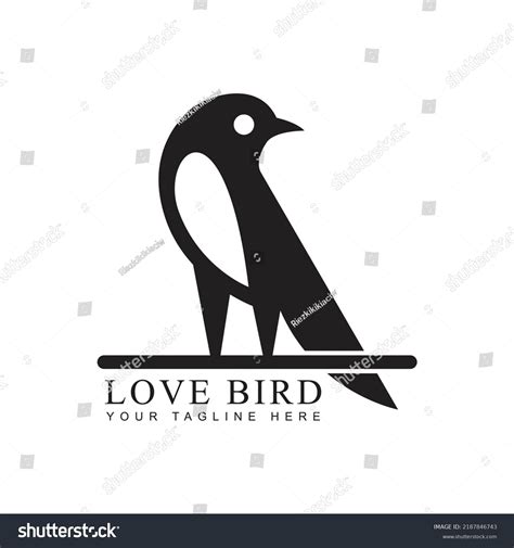 Silhouette Bird On Branch Vector Wall Stock Vector (Royalty Free ...