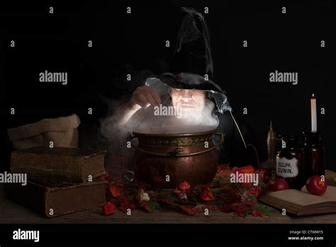 Witch In Wizard Cauldron Hi Res Stock Photography And Images Alamy