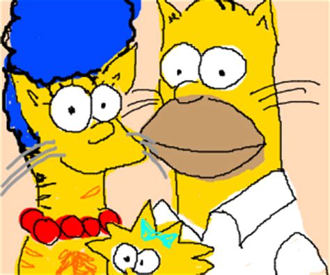 The simpsons as cats - Drawception