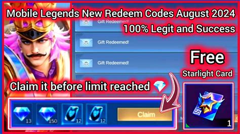 Mobile Legends New Redeem Codes August Mlbb Redeem Code