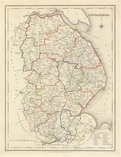 Antique County Map Of Lincolnshire By Creighton And Walker For Lewis C1840