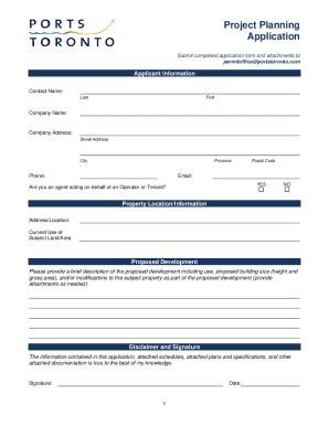 Fillable Online PortsToronto A1 PPA Application Form V1 0 Fax Email