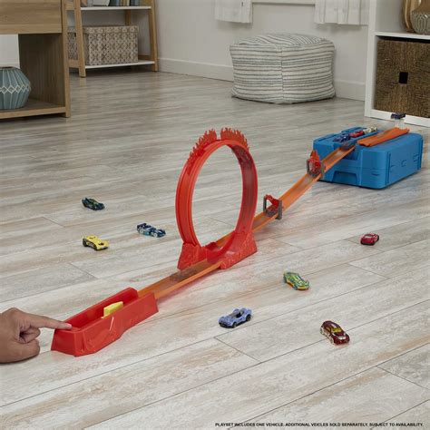 Hot Wheels Track Builder Flame Stunt Set Toy Factory