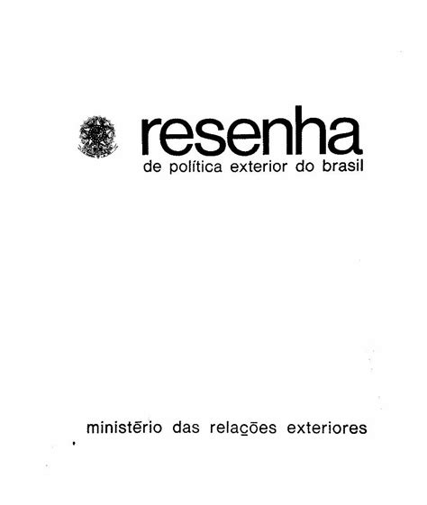 Pdf Resenha Funag Gov Br Resenha De Pol Tica Exterior Do Brasil