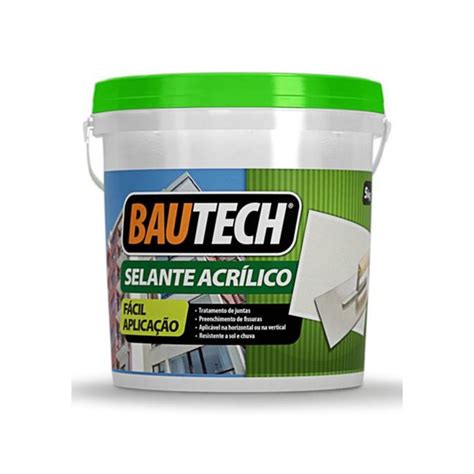 Bautech Selante Acrílico Branco 1Kg Para Trincas e Fissuras Compretop