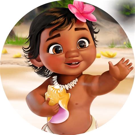 Painel De Festa Redondo Tema Moana Baby Em Tecido Veste F Cil Shopee