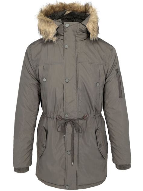 Perso Kurtka Zimowa Typu Parka Z Kapturem Khaki Regular Fit Modivo Pl