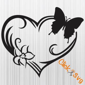 Heart And Butterfly SVG