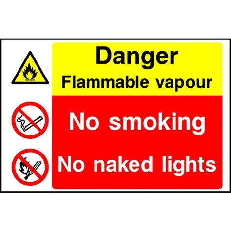 KPCM Danger Flammable Vapour No Smoking No Naked Lights Sign Made In The UK