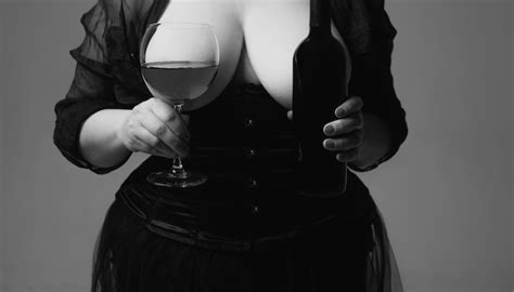 Festival Du Vin Femmes Aux Gros Seins Nus Seins Vin Rouge En Soutien