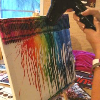 My Niece And I Did Art Hot Glue The Crayons And Blow Dry For Min Hot Glue Crafts Crafty