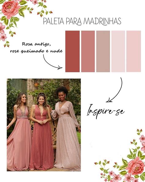 Ideias De Paleta De Cores Para Vestidos Para Madrinhas Pronta Pra Festa