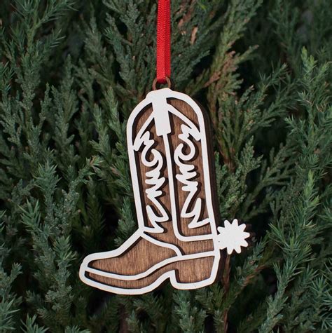 Cowboy Boot Christmas Ornament Etsy