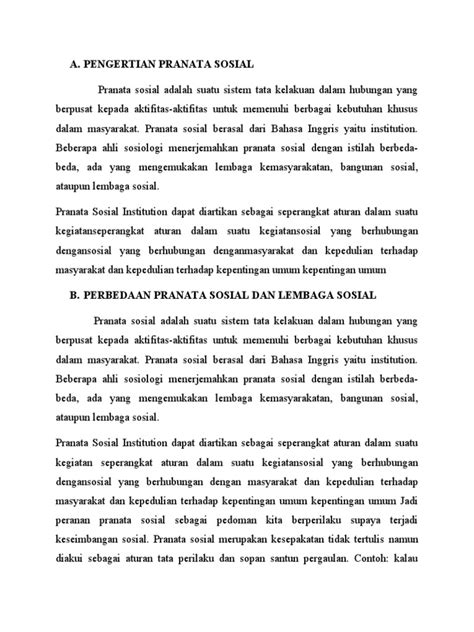 pengertian pranata sosial