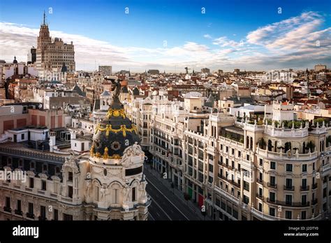 madrid city center  gran   day spain stock photo alamy