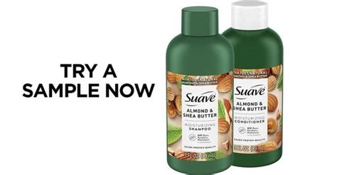 Free Suave Almond And Shea Butter Moisturizing Shampoo And Conditioner Samples