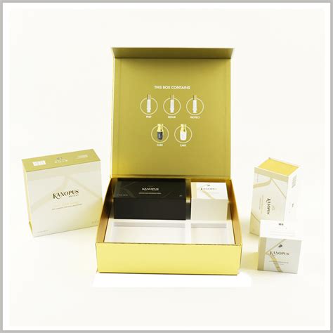 Foldable Cosmetic Lip Gloss Packaging Boxes Holds 4 Bottles