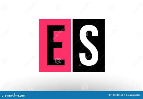 Pink Black White Alphabet Letter Es E S Logo Combination Icon Design ...