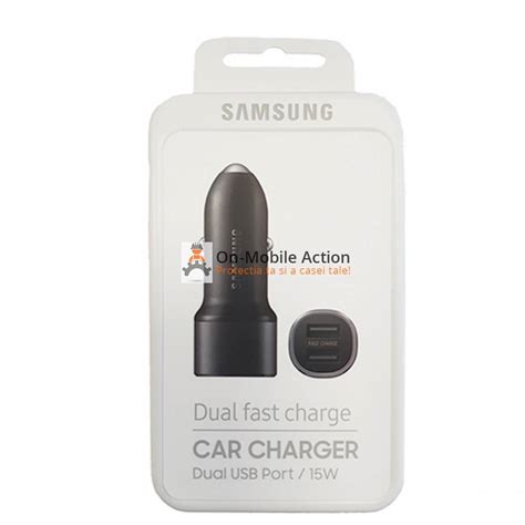 Incarcator Auto Rapid Samsung Fast Charging W Dual Usb A Black