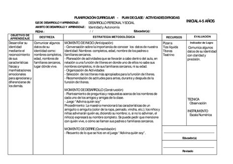 Planificaciones Identidadyautonomia Indicadores De Logro