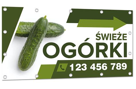 BANER REKLAMOWY 200x100cm SPRZEDAŻ OGÓRKI SZABLONY Cena Opinie