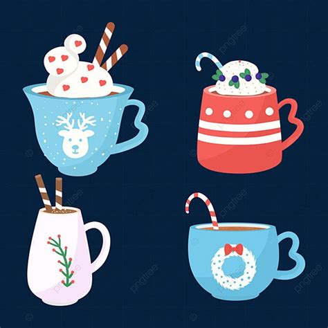 Christmas Cartoon Deer Hot Drink Cup PNG And PSD