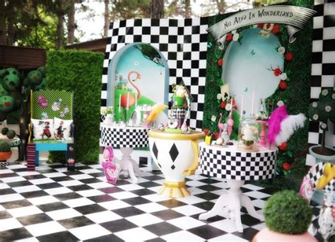 Alice In Wonderland Backdrop Birthday Party Set Personalized Vinyl