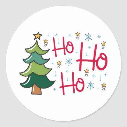 Ho Ho Ho Classic Round Sticker Christmas Stickers Xmas Eve Custom