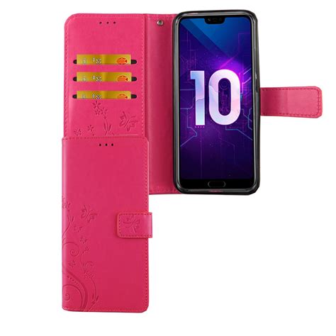 Huawei Honor 10 Handy Hülle Schutz-Tasche Cover Flip-Case Kartenfach ...