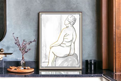 Naked Older Woman Art X Original Painting Unframed Watercolors