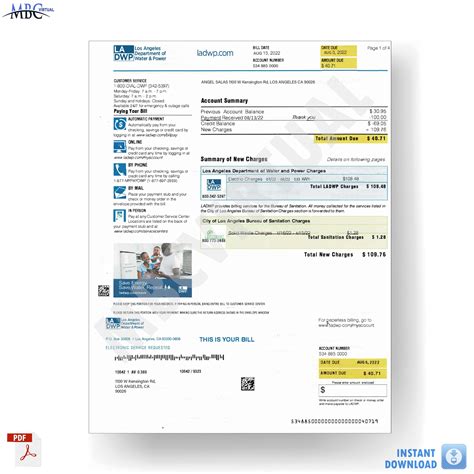 New 2023 Los Angeles Department Of Water And Power Bill Template Mbcvirtual