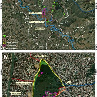 Study Area (a) Map showing the Srinagar city and location of major ...