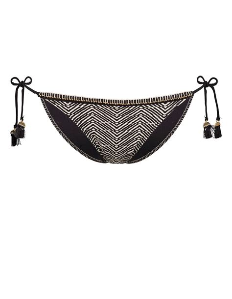 Watercult AFRO GEM BRAZILIAN BIKINI PANTS Black Canvas