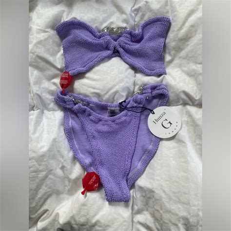 Hunza G Swim Nwt Hunza G Nicole Crinkle Bikini Set In Lilac Poshmark