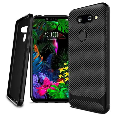 Slim Soft Tpu Phone Cover For Lg G Thinq Luxury Silicone Carbon Fiber