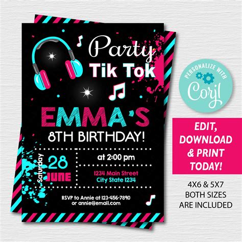 Tiktok Birthday Invitation Card Ubicaciondepersonas Cdmx Gob Mx