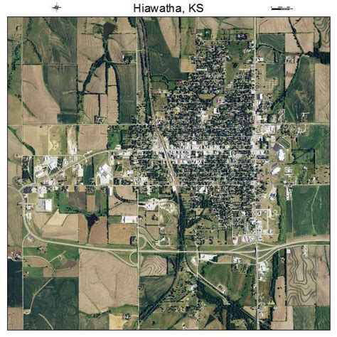 Aerial Photography Map of Hiawatha, KS Kansas