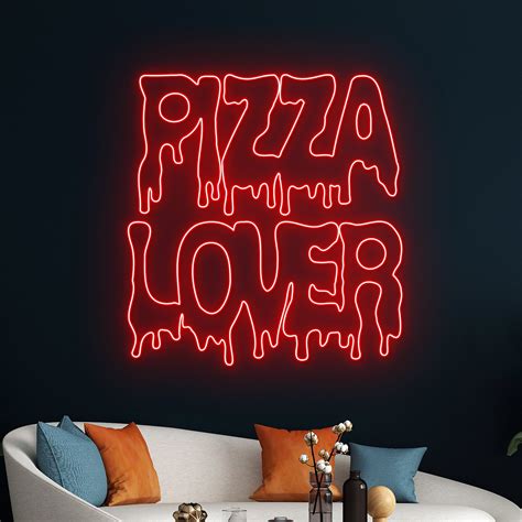 Handmadetneonsign Dripping Pizza Lover Neon Sign Melting Pizza Neon