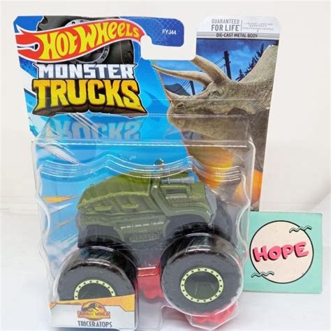 Jual Hot Wheels Monster Trucks Skala Jurassic World Triceratops Original Shopee Indonesia