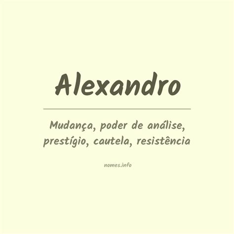 Qual O Significado Do Nome Alexandro - Significado do nome Alexandro
