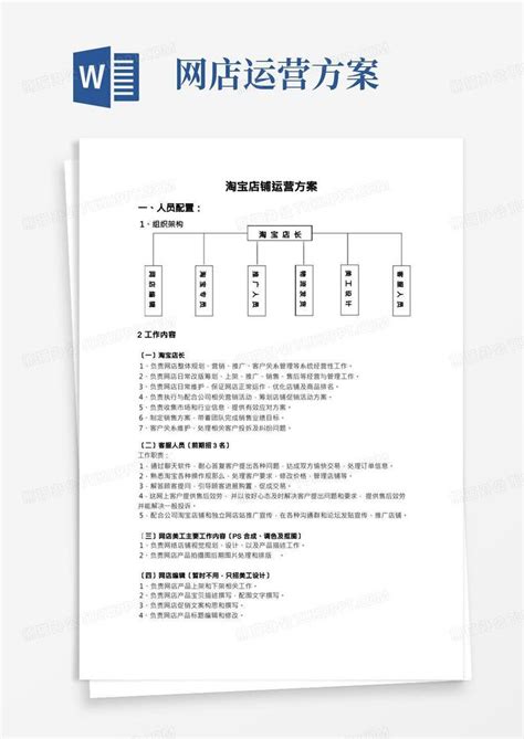 淘宝店铺运营系统方案word模板下载编号lkopwbed熊猫办公