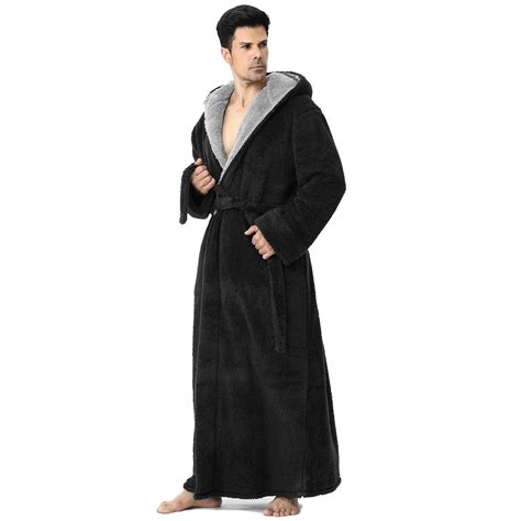 Robes for Men, LOFIR Long Mens Robes, Warm Soft Plush Mens Robe with