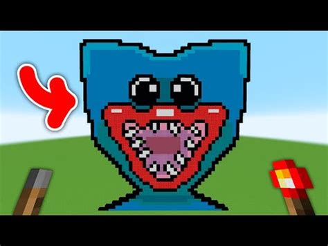 Huggy Wuggy Pixel Art In Minecraft Youtube