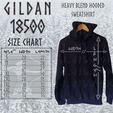 Hoodie Size Chart Digital Download Winter Pullover Mockup Christmas ...