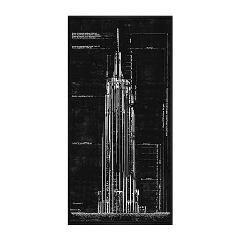 Empire State Building // Architectural Drawing (13.75"W x 25.75"H x 1.5 ...