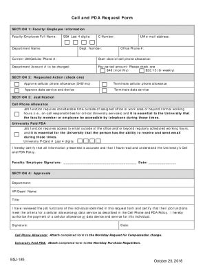 Fillable Online Cell And PDA Request Form Miami Fax Email Print