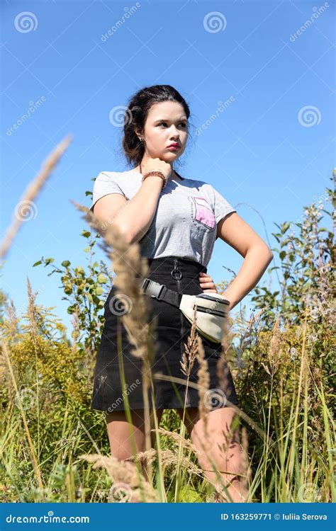 Russian Brunette Teenager Girl On The Nature Stock Image Image Of People Female