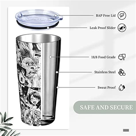 IAMNAT Sexy Japanese Anime Ahegao Hentai Car Mug With Straw Cups Heat Insulation Travel Coffee