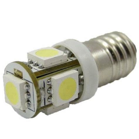 Weisse E10 Lampe 12V Schraubsockel LED 5 x 5050 3 CHIP-SMD | Innenrau