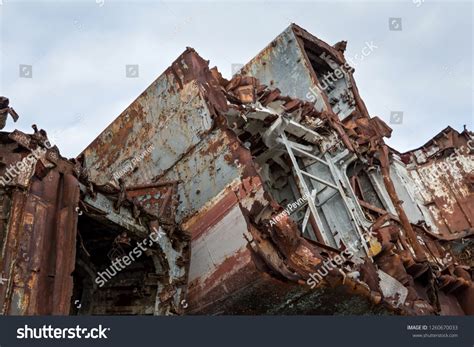 Huge Rusty Pieces Decommissioned Marine Ship Stock Photo 1260670033